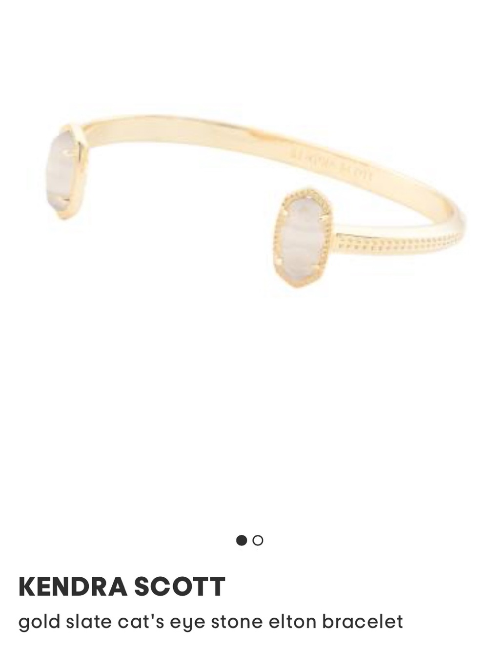 Kendra Scott Gold Bracelet with Slate Cat's Eye Stones